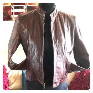 Burgandy/Brown Wilson Maxima Leather Jacket